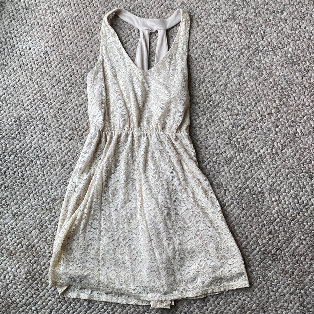 Gold white dress